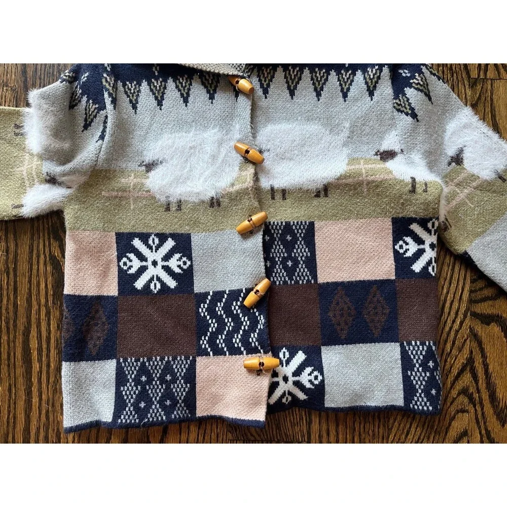 Patchwork Sheep Motif Cardigan (110cm 3-4Y)